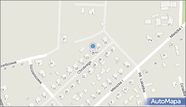 Mieszkowice, Króla Bolesława Chrobrego, 25, mapa Mieszkowice