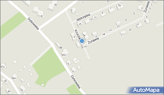 Mikołajki, Krucza, 8, mapa Mikołajki