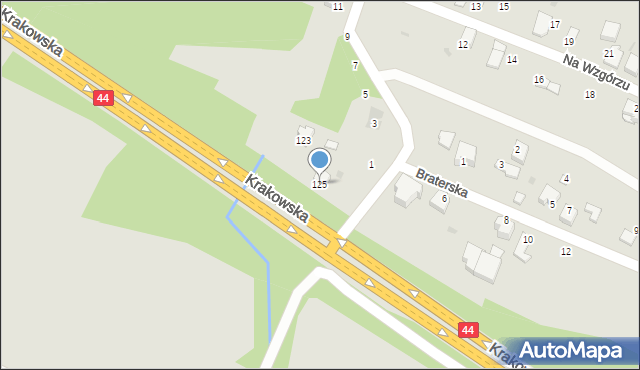 Mikołów, Krakowska, 125, mapa Mikołów