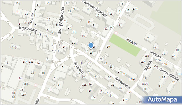 Mikołów, Krakowska, 19, mapa Mikołów