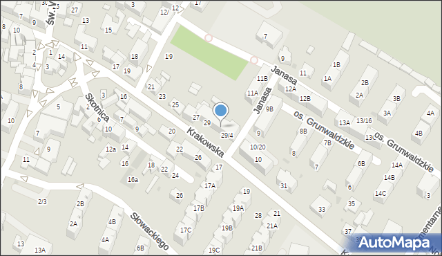 Mikołów, Krakowska, 29B, mapa Mikołów