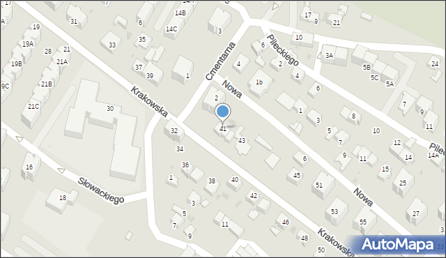 Mikołów, Krakowska, 41, mapa Mikołów