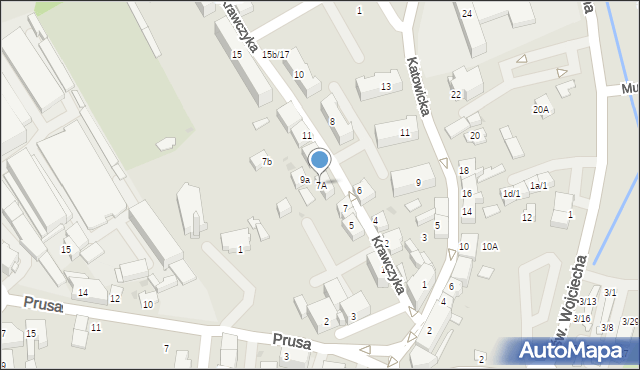 Mikołów, Krawczyka Bernarda, 7A, mapa Mikołów