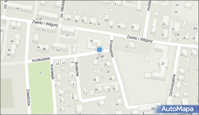 Mikołów, Krokusów, 20, mapa Mikołów
