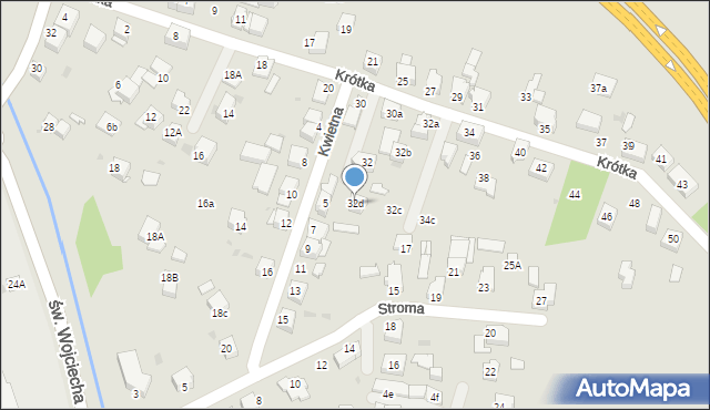 Mikołów, Krótka, 32d, mapa Mikołów