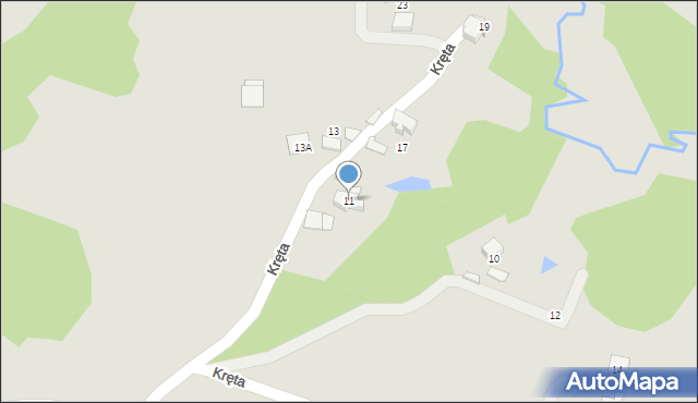 Mikołów, Kręta, 11, mapa Mikołów