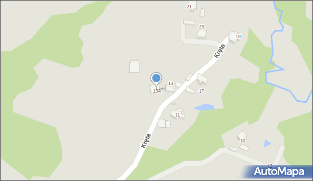 Mikołów, Kręta, 13A, mapa Mikołów