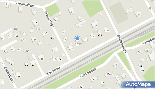 Milanówek, Krakowska, 17, mapa Milanówek