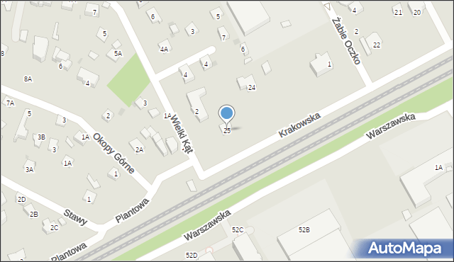 Milanówek, Krakowska, 25, mapa Milanówek