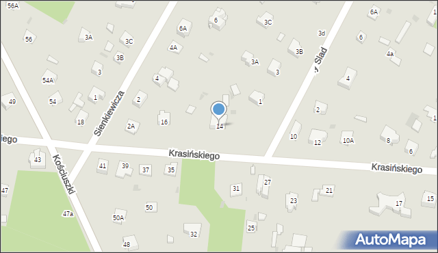 Milanówek, Krasińskiego Zygmunta, 14, mapa Milanówek