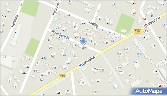 Milanówek, Królewska, 100, mapa Milanówek