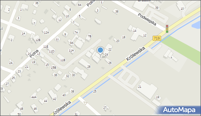 Milanówek, Królewska, 26A, mapa Milanówek