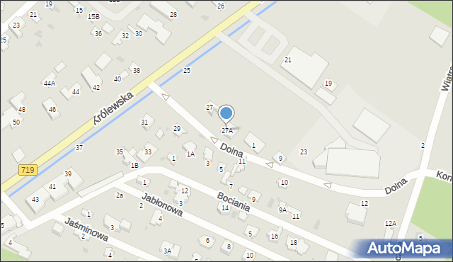 Milanówek, Królewska, 27A, mapa Milanówek