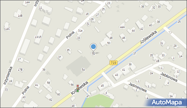 Milanówek, Królewska, 52, mapa Milanówek