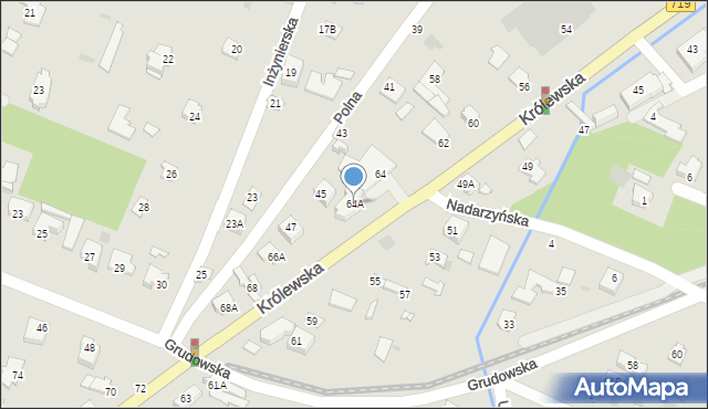 Milanówek, Królewska, 64A, mapa Milanówek