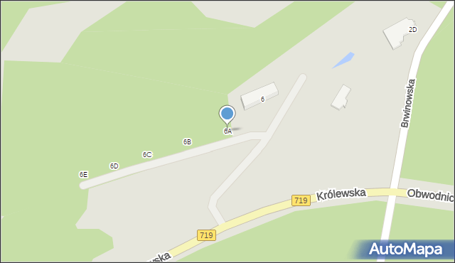 Milanówek, Królewska, 6A, mapa Milanówek