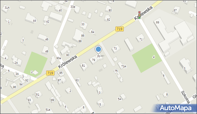 Milanówek, Królewska, 77, mapa Milanówek