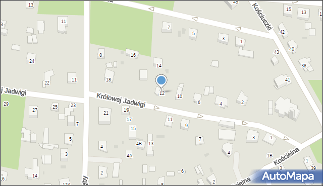 Milanówek, Królowej Jadwigi, 12, mapa Milanówek