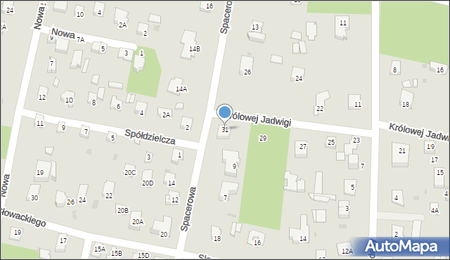 Milanówek, Królowej Jadwigi, 31, mapa Milanówek