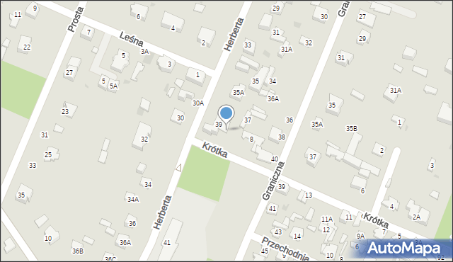 Milanówek, Krótka, 10, mapa Milanówek