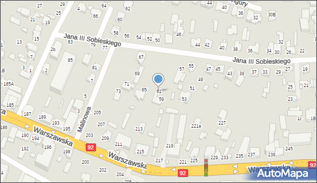 Mińsk Mazowiecki, Króla Jana III Sobieskiego, 61, mapa Mińsk Mazowiecki