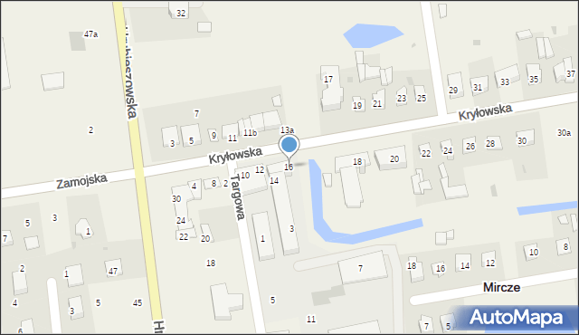 Mircze, Kryłowska, 16, mapa Mircze