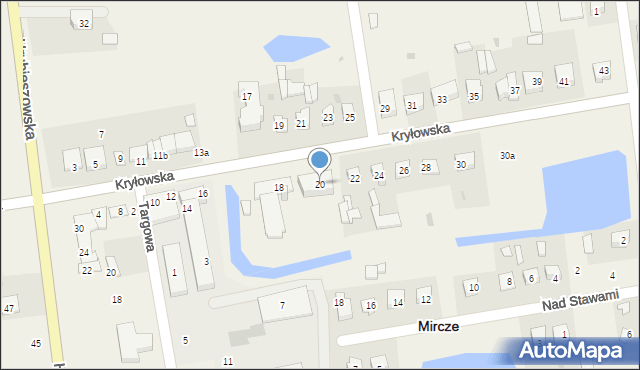 Mircze, Kryłowska, 20, mapa Mircze
