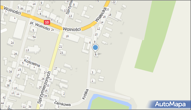 Mirosławiec, Krótka, 5, mapa Mirosławiec