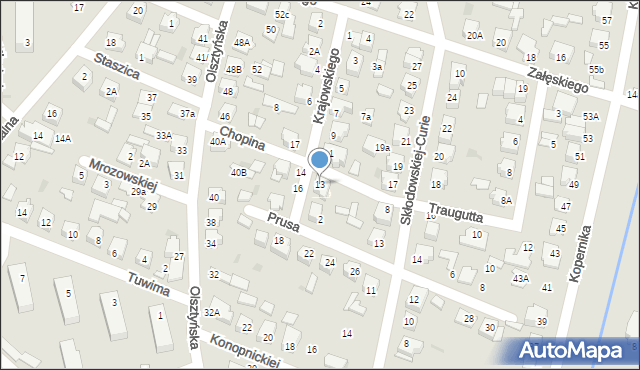 Mława, Krajowskiego Franciszka, gen., 13, mapa Mława