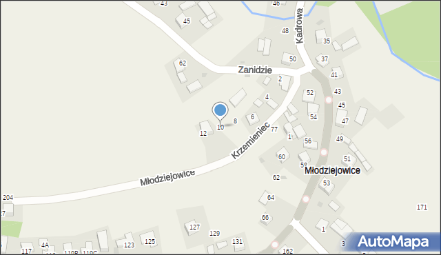 Młodziejowice, Krzemieniec, 10, mapa Młodziejowice