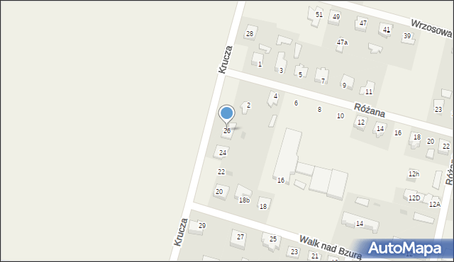 Młodzieszyn, Krucza, 26, mapa Młodzieszyn