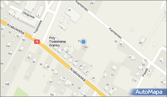Młoszowa, Krakowska, 43A, mapa Młoszowa