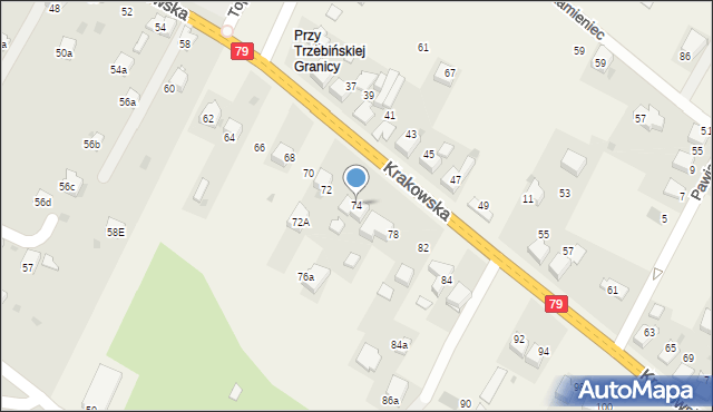 Młoszowa, Krakowska, 74, mapa Młoszowa