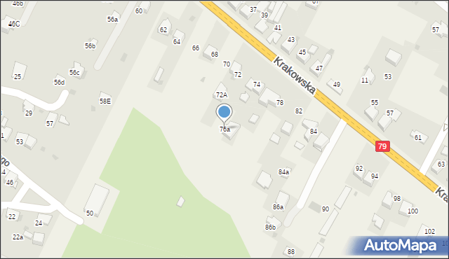 Młoszowa, Krakowska, 76a, mapa Młoszowa