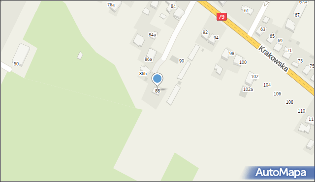 Młoszowa, Krakowska, 88, mapa Młoszowa