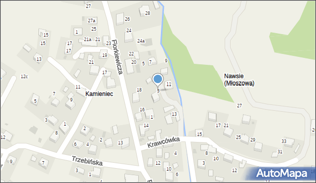 Młoszowa, Krawcówka, 3, mapa Młoszowa