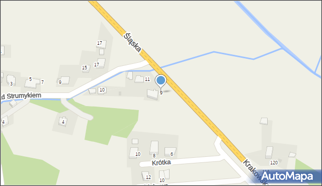 Młynka, Krakowska, 9, mapa Młynka