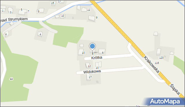 Młynka, Krótka, 8, mapa Młynka