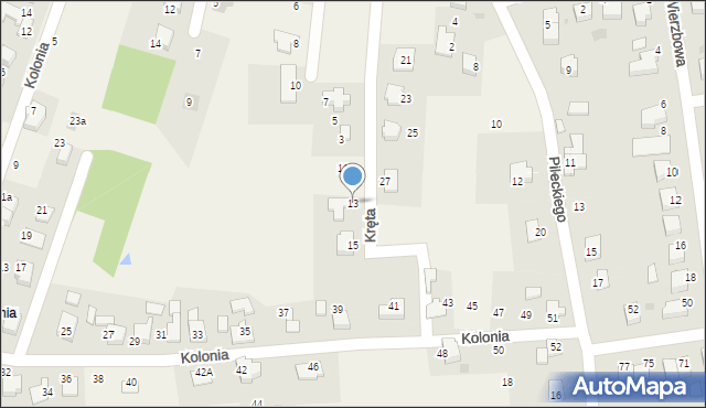 Mnich, Kręta, 13, mapa Mnich