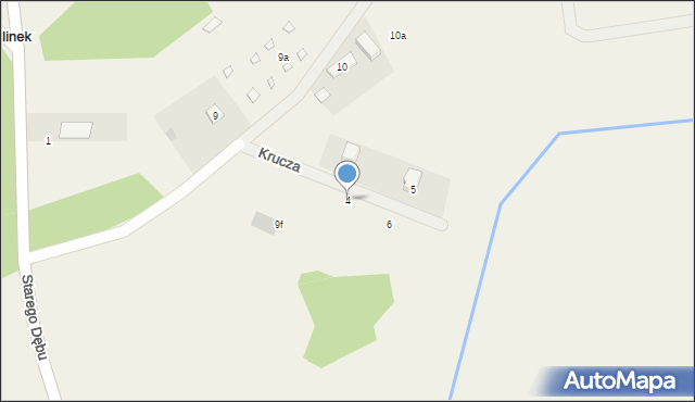 Modlinek, Krucza, 4, mapa Modlinek