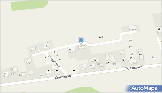 Modlniczka, Krakowska, 10b, mapa Modlniczka