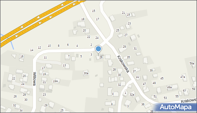 Modlniczka, Krakowska, 26A, mapa Modlniczka