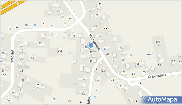 Modlniczka, Krakowska, 30, mapa Modlniczka