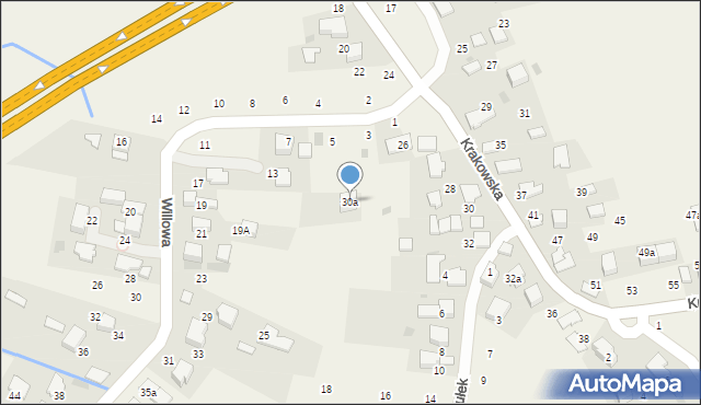 Modlniczka, Krakowska, 30a, mapa Modlniczka