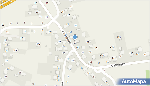 Modlniczka, Krakowska, 37, mapa Modlniczka