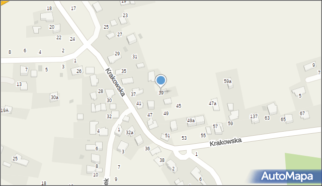 Modlniczka, Krakowska, 39, mapa Modlniczka