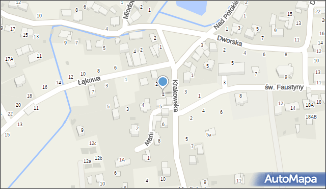 Modlniczka, Krakowska, 4, mapa Modlniczka