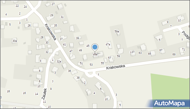 Modlniczka, Krakowska, 49a, mapa Modlniczka