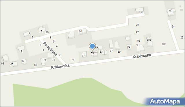 Modlniczka, Krakowska, 79, mapa Modlniczka