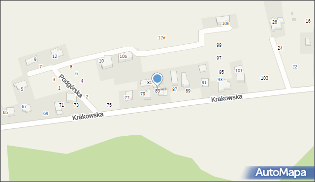 Modlniczka, Krakowska, 83, mapa Modlniczka